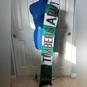 Timbers Army No Pity PTFC 107 67” x 7” Acrylic Soccer Scarf Black Fringe
